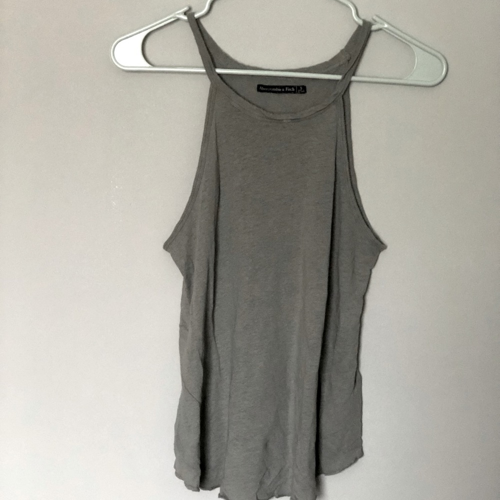 abercrombie and fitch gray green tank top